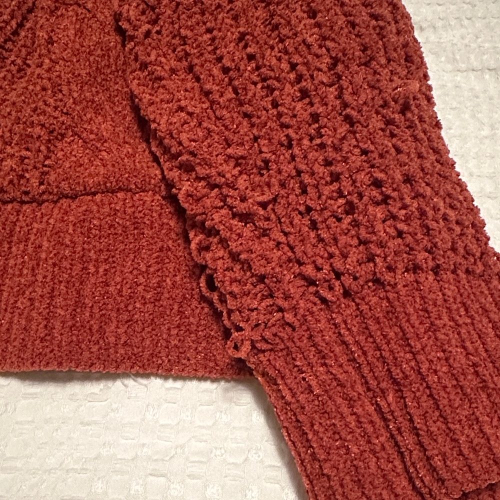 Pink Rose Textured Rust Cardigan - Picture 3 of 4